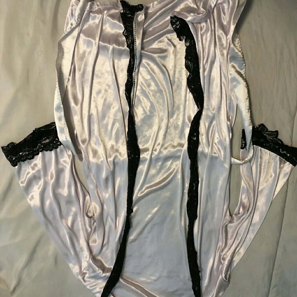 Satin waist length robe